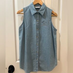 Vintage Ted Nugent Spirit Of The Wild Album Sleeveless Denim Shirt 90s Medium